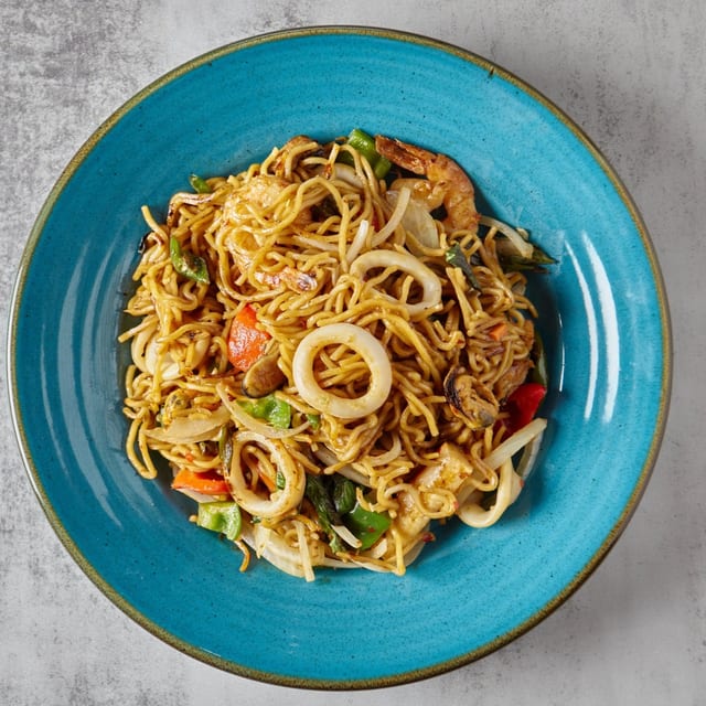 Spicy Seafood Combination Chow Mein.