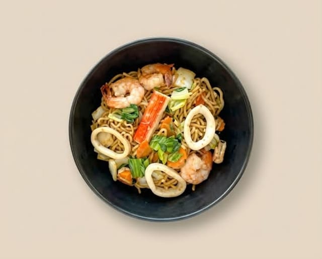Seafood Combination Chow Mein.
